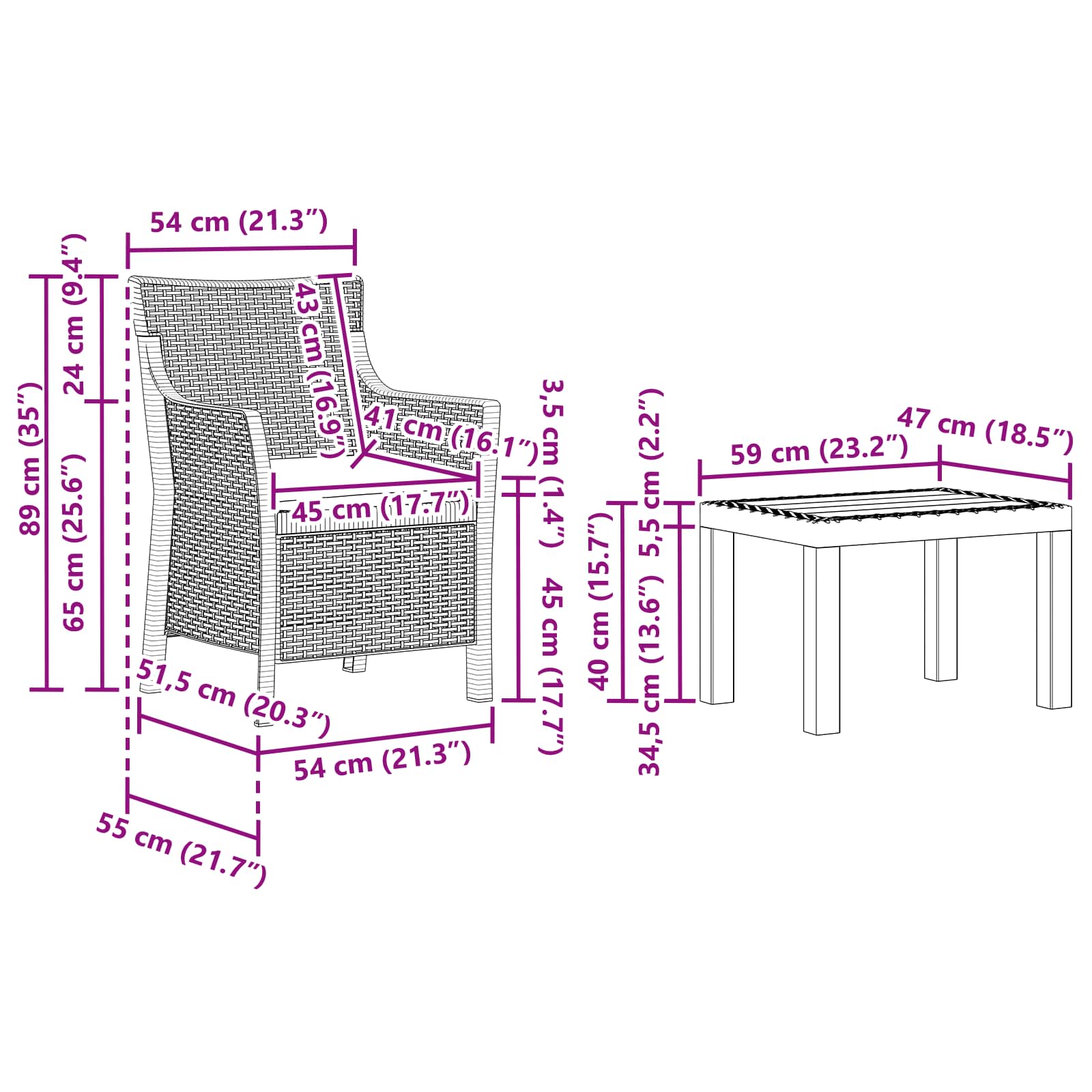 Loungeset met kussen 3 pcs Wit PP is nu te koop bij PeponiXL, paradijselijk wonen!