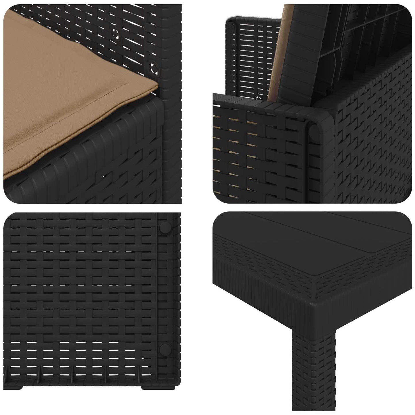 Tuin eettafelset met kussen 5 pcs Antracietkleurig en taupe PP is nu te koop bij PeponiXL, paradijselijk wonen!