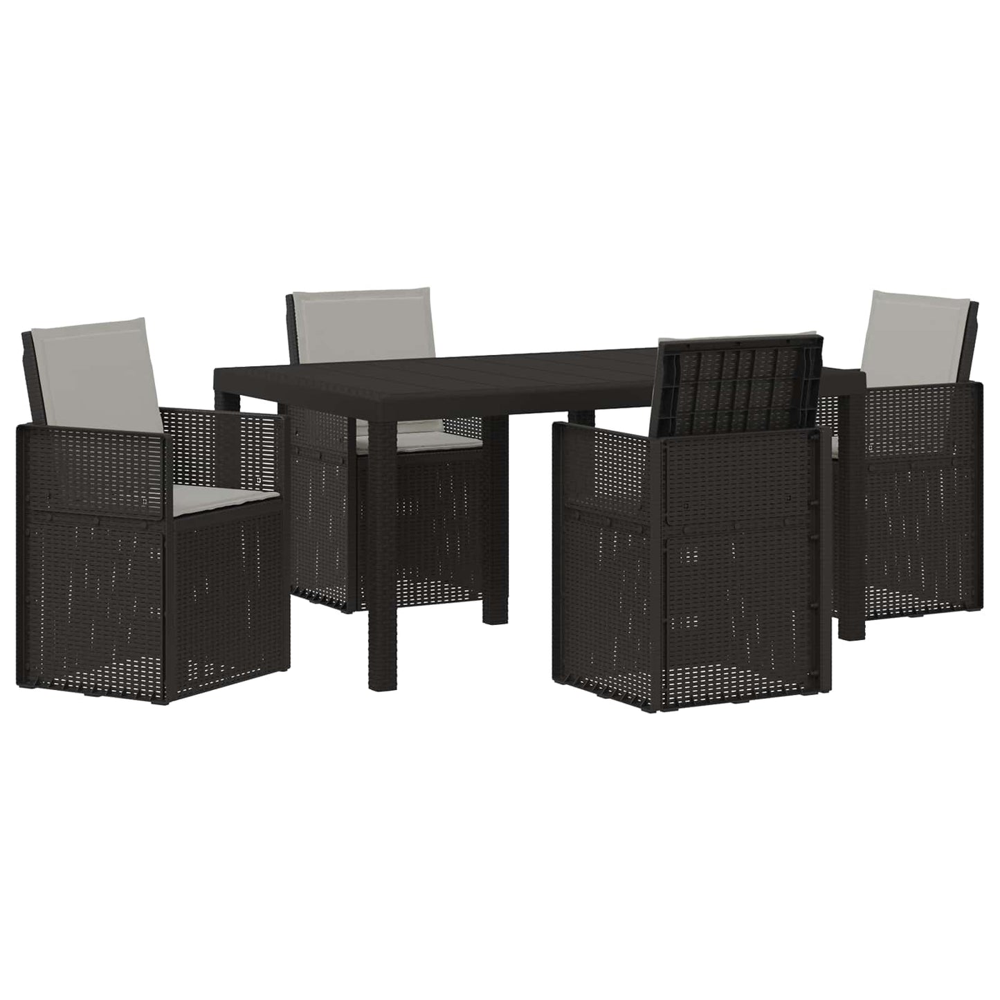 Tuin eettafelset met kussen 5 pcs Anthraciet en Lichtgrijs PP is nu te koop bij PeponiXL, paradijselijk wonen!