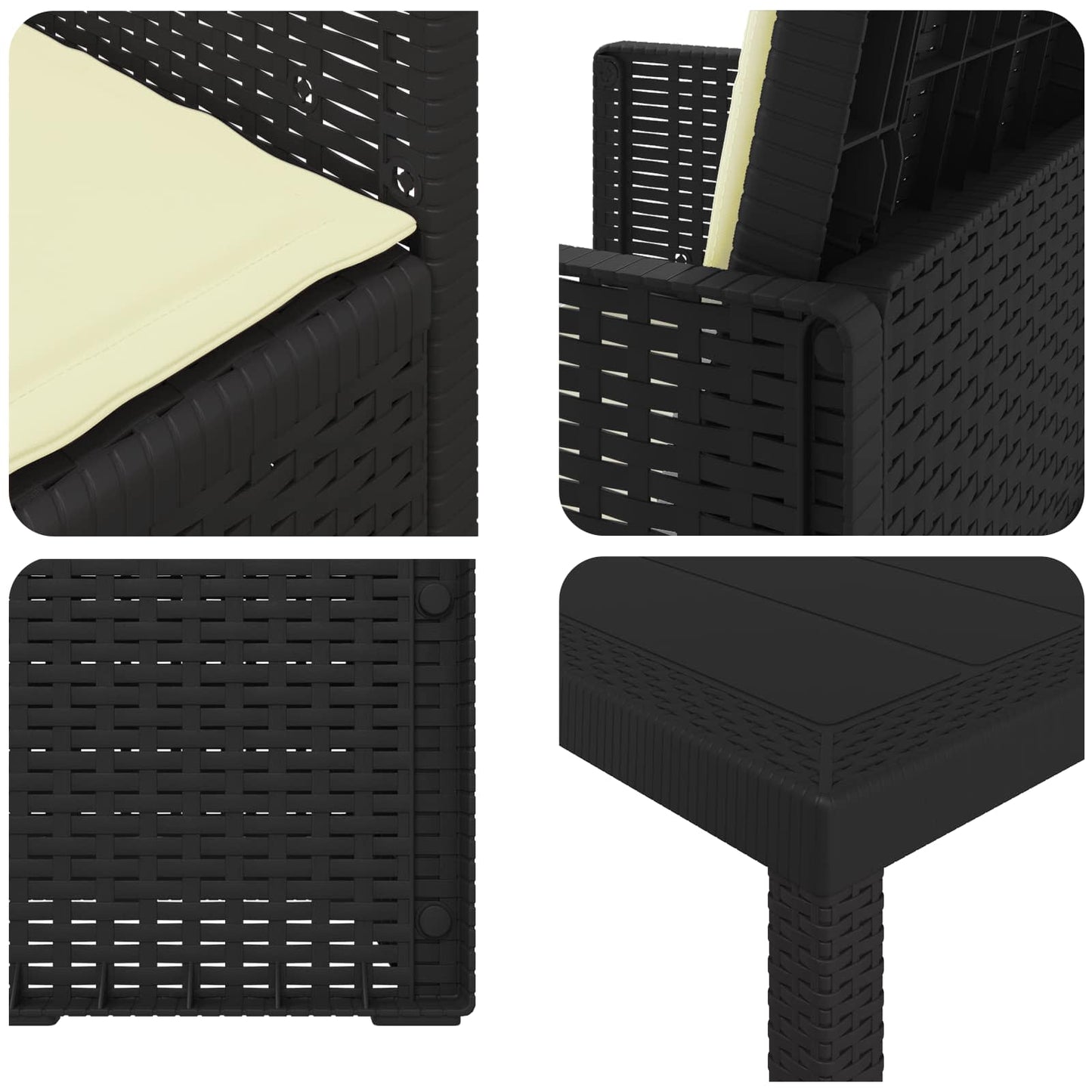 Tuin eettafelset met kussen 9 pcs Antraciet- en crèmekleurig PP is nu te koop bij PeponiXL, paradijselijk wonen!
