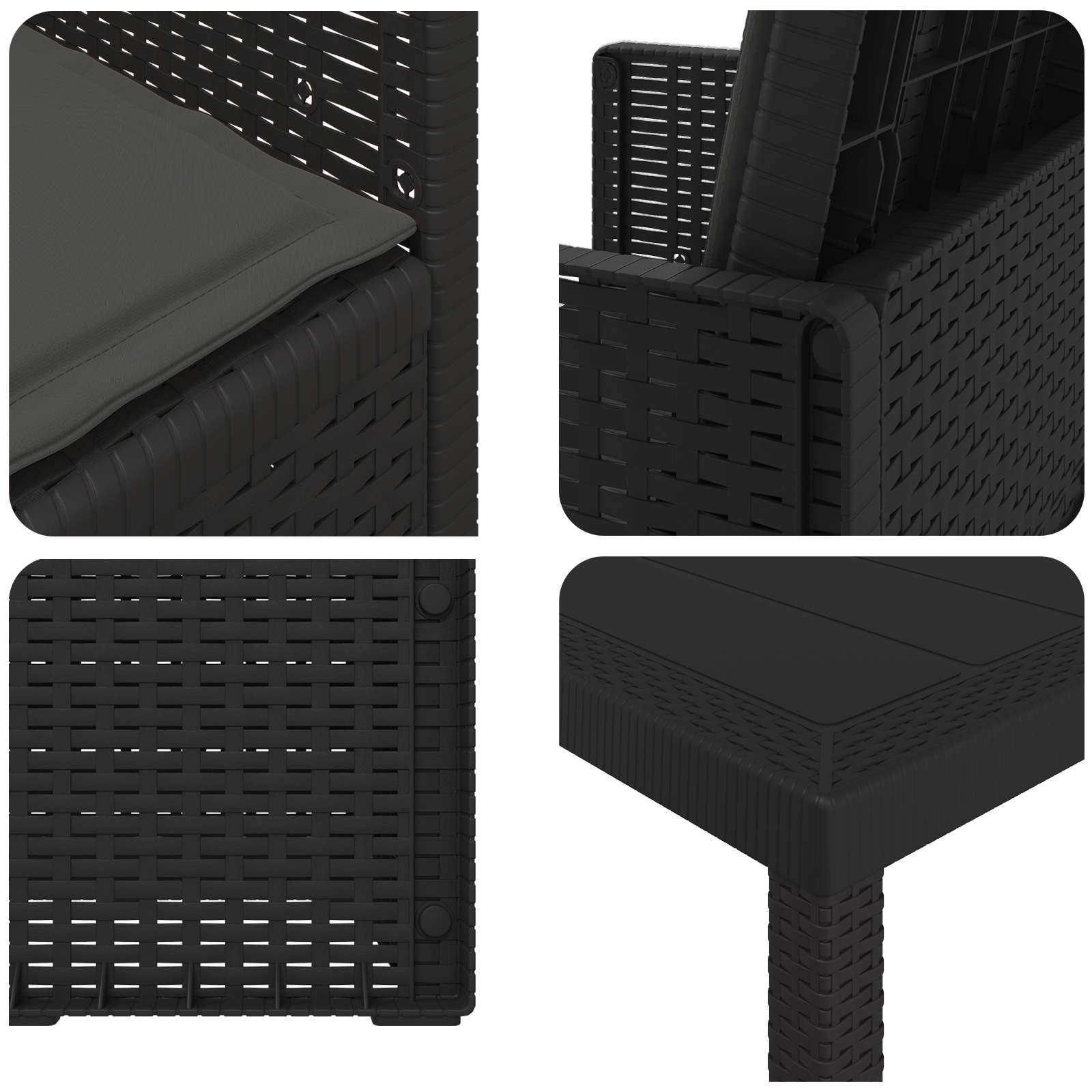 Tuin eettafelset met kussen 9 pcs Antracietkleurig PP is nu te koop bij PeponiXL, paradijselijk wonen!