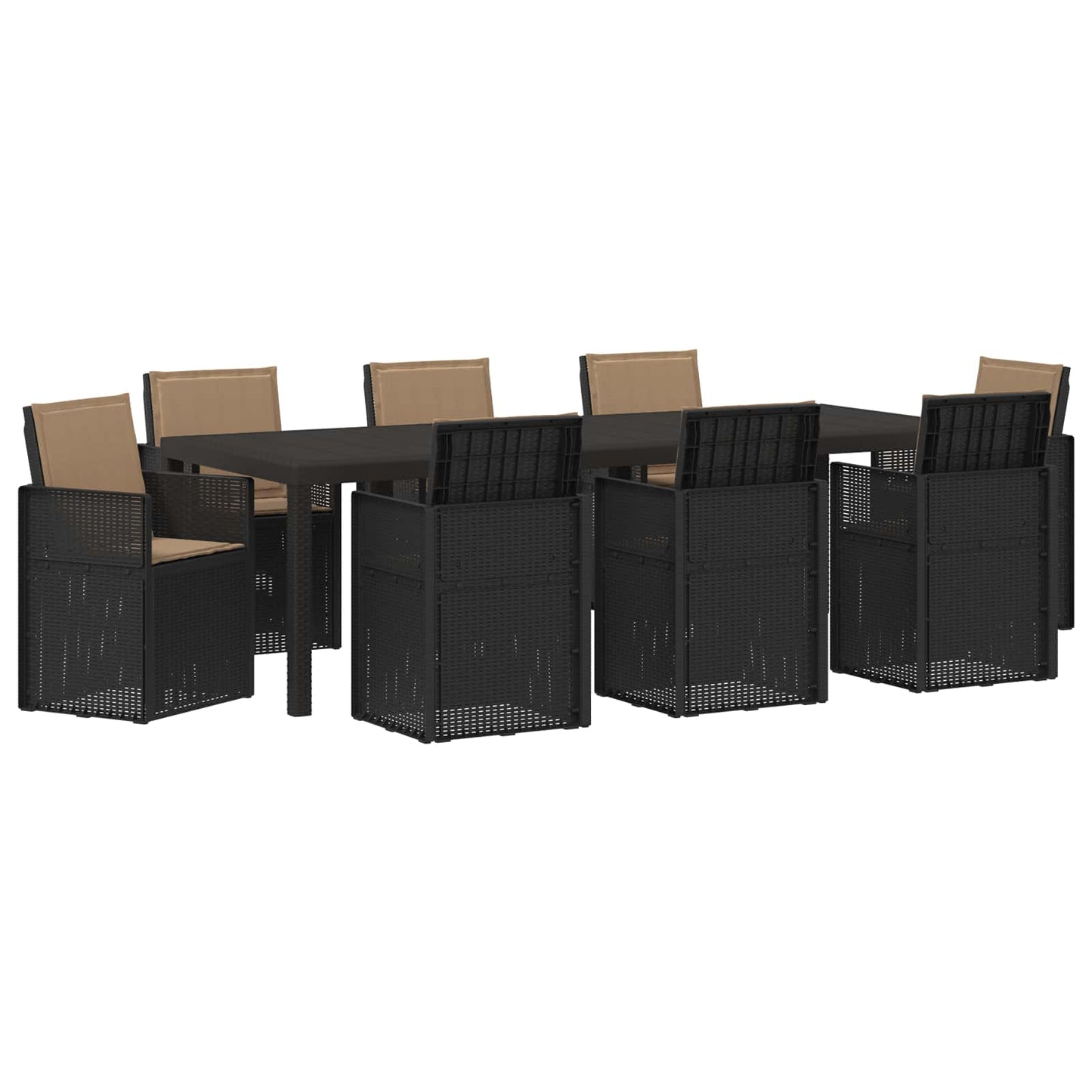 Tuin eettafelset met kussen 9 pcs Antracietkleurig en taupe PP is nu te koop bij PeponiXL, paradijselijk wonen!