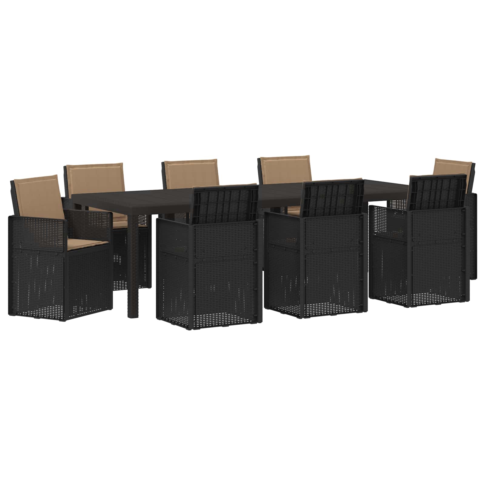 Tuin eettafelset met kussen 9 pcs Antracietkleurig en taupe PP is nu te koop bij PeponiXL, paradijselijk wonen!