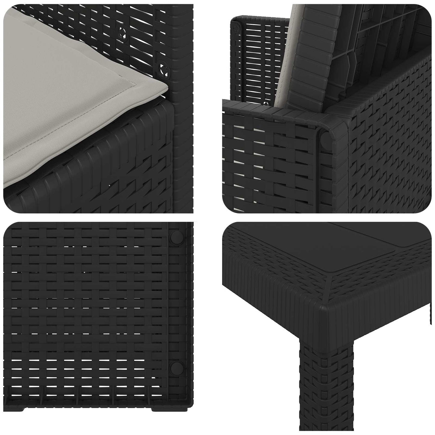 Tuin eettafelset met kussen 9 pcs Anthraciet en Lichtgrijs PP is nu te koop bij PeponiXL, paradijselijk wonen!