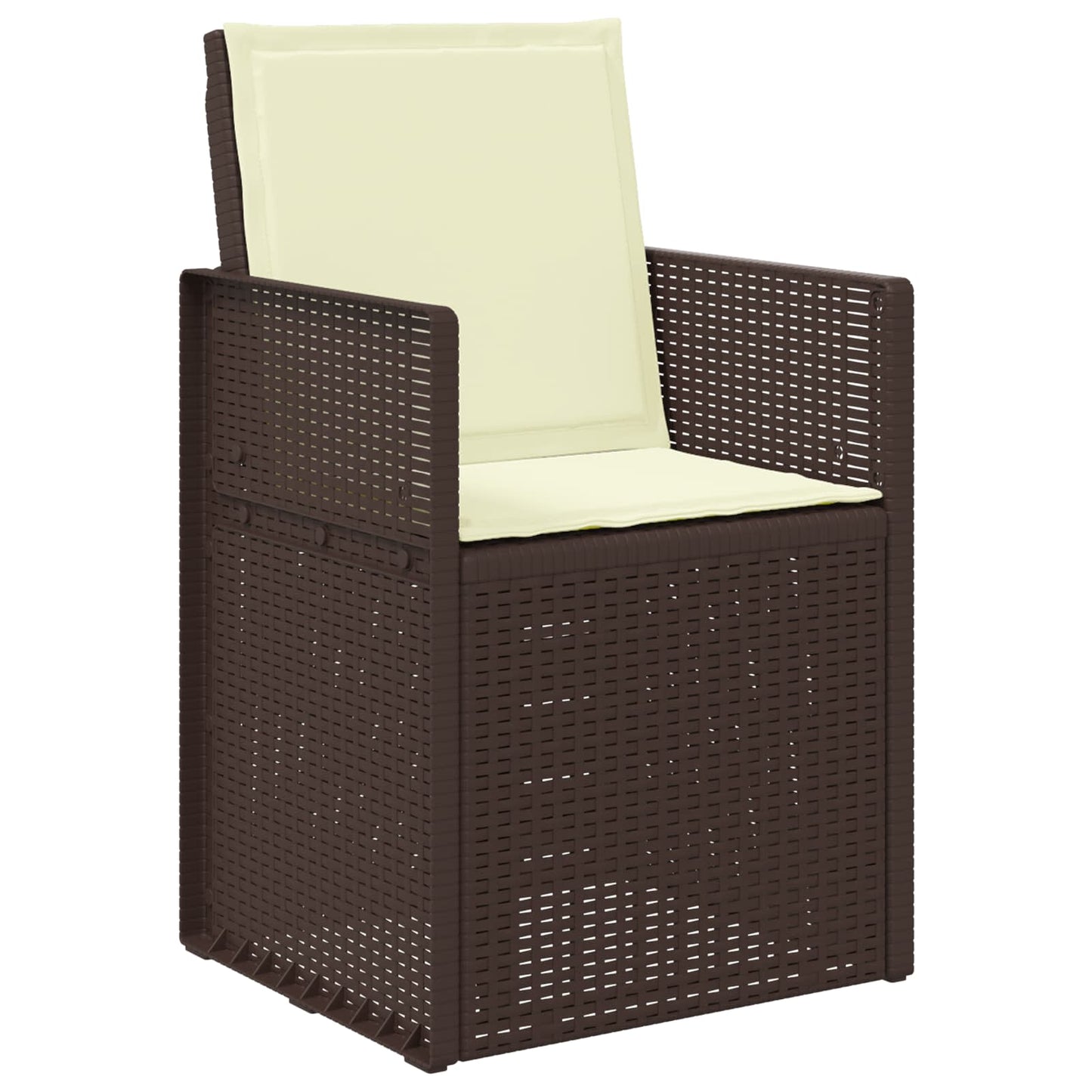 Tuin eettafelset met kussen 9 pcs Bruin en crèmekleurig PP is nu te koop bij PeponiXL, paradijselijk wonen!