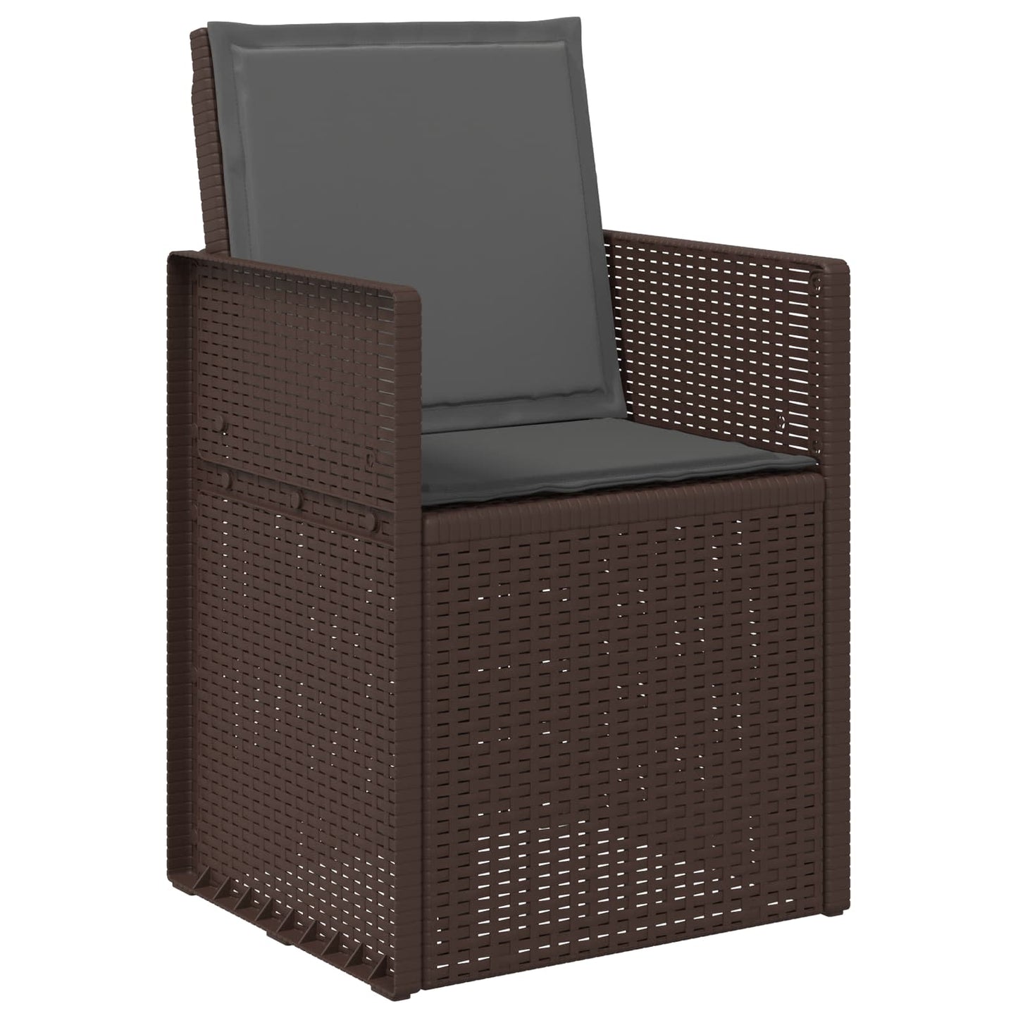Tuin eettafelset met kussen 9 pcs Bruin en antracietkleurig PP is nu te koop bij PeponiXL, paradijselijk wonen!