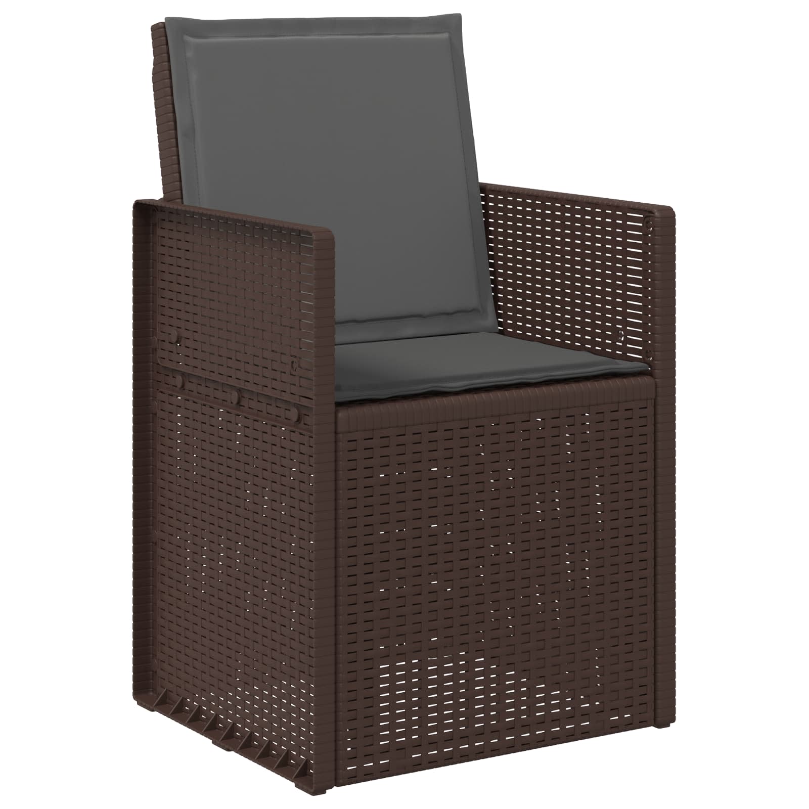 Tuin eettafelset met kussen 9 pcs Bruin en antracietkleurig PP is nu te koop bij PeponiXL, paradijselijk wonen!