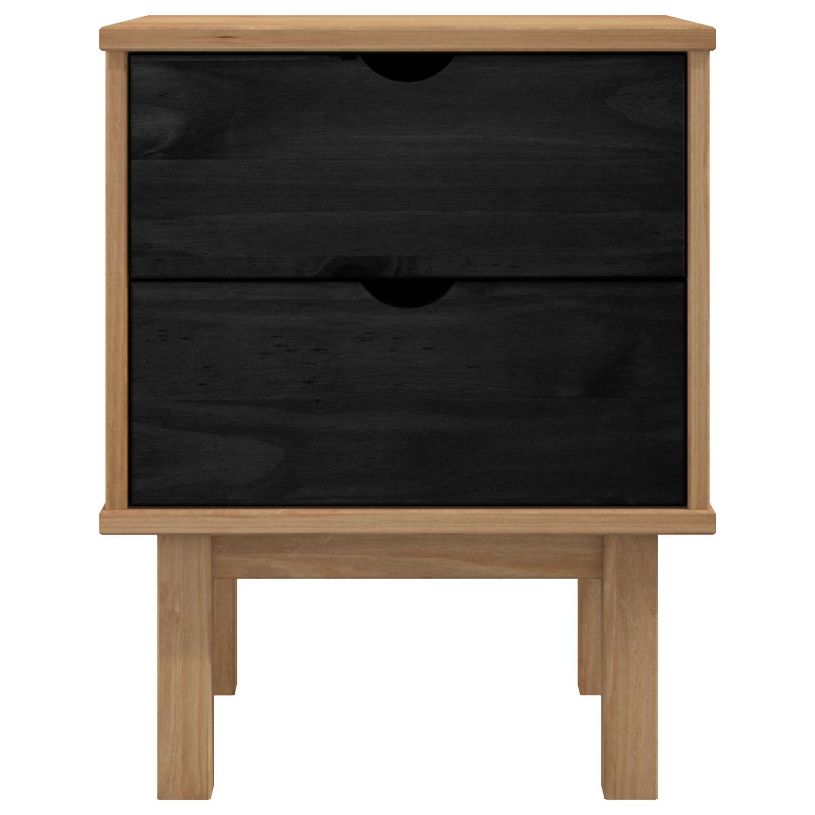 Nachtkastje OTTA Zwart 45 x 39 x 57 cm Massief grenenhout is nu te koop bij PeponiXL, paradijselijk wonen!