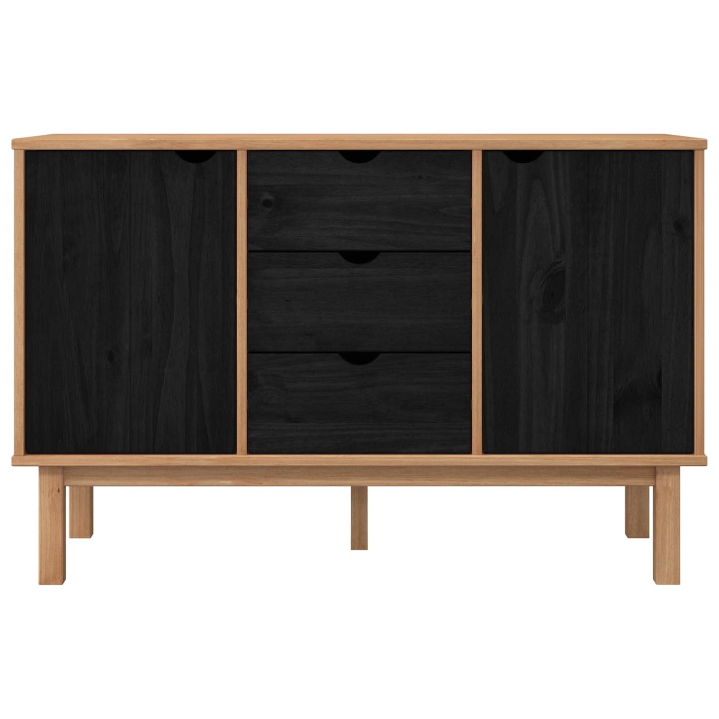 Dressoir OTTA Zwart 113,5 x 43 x 73 cm Massief grenenhout is nu te koop bij PeponiXL, paradijselijk wonen!