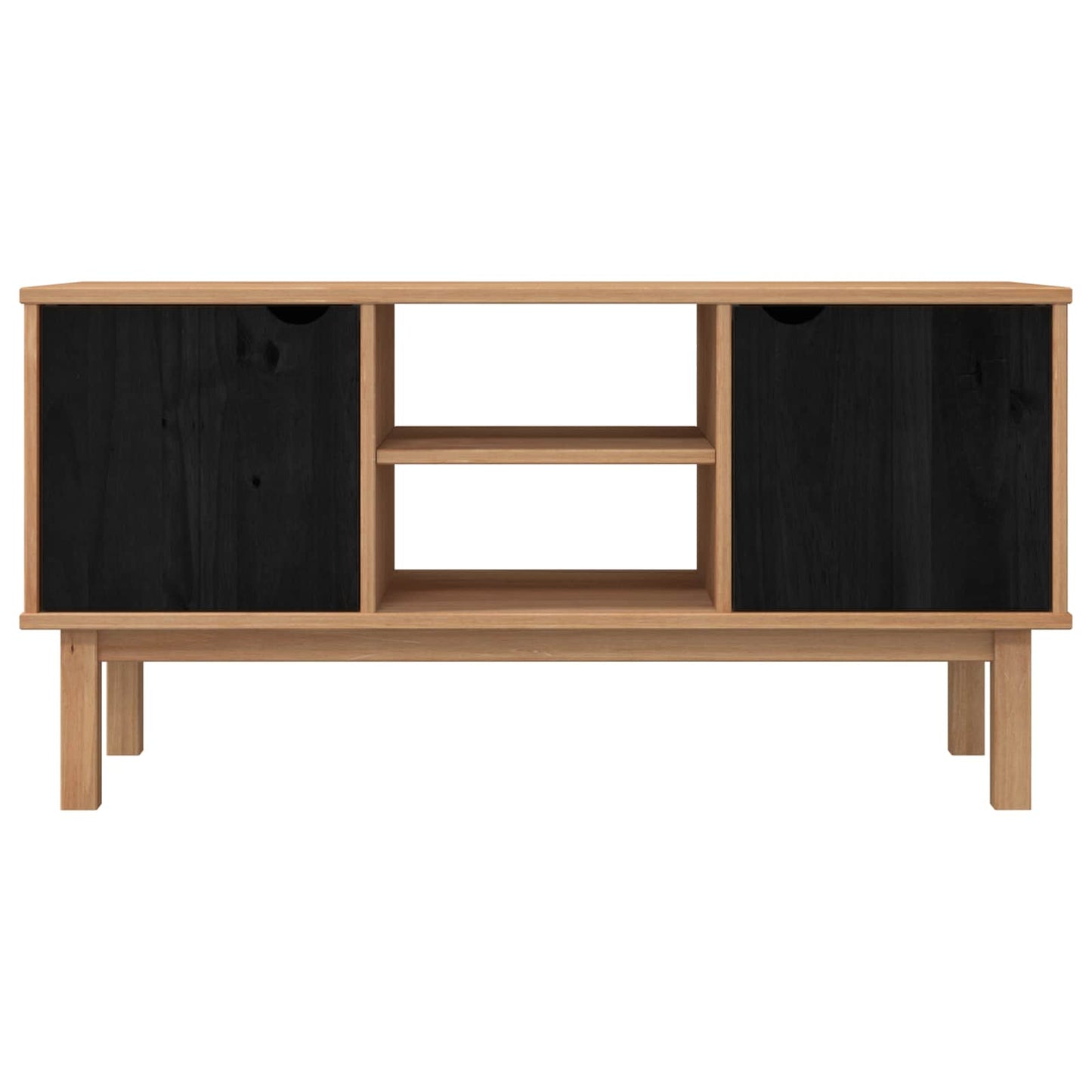 TV-standaard OTTA 113,5 x 43 x 57 cm Zwart Massief grenenhout is nu te koop bij PeponiXL, paradijselijk wonen!