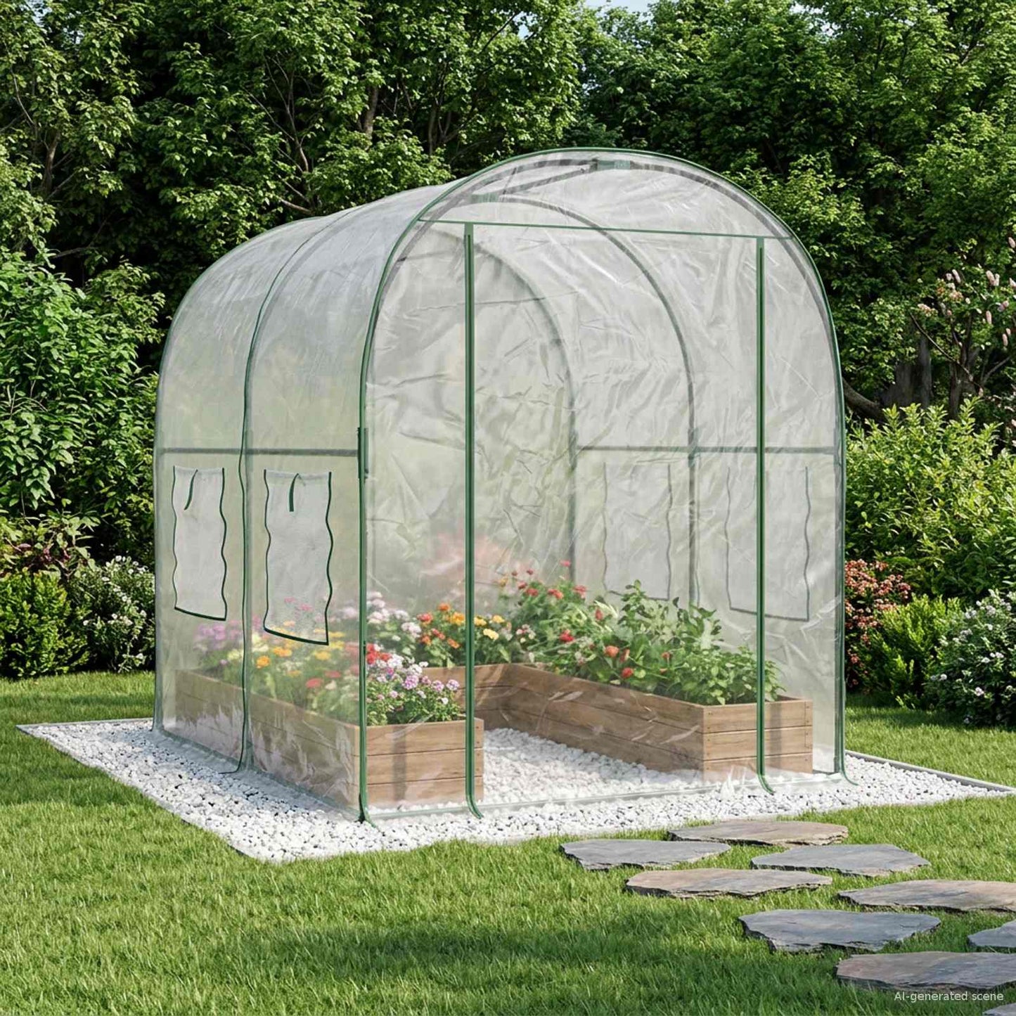 Kweekhuis met Frame 160 x 200 x 192,5 cm PVC Doorzichtig is nu te koop bij PeponiXL, paradijselijk wonen!