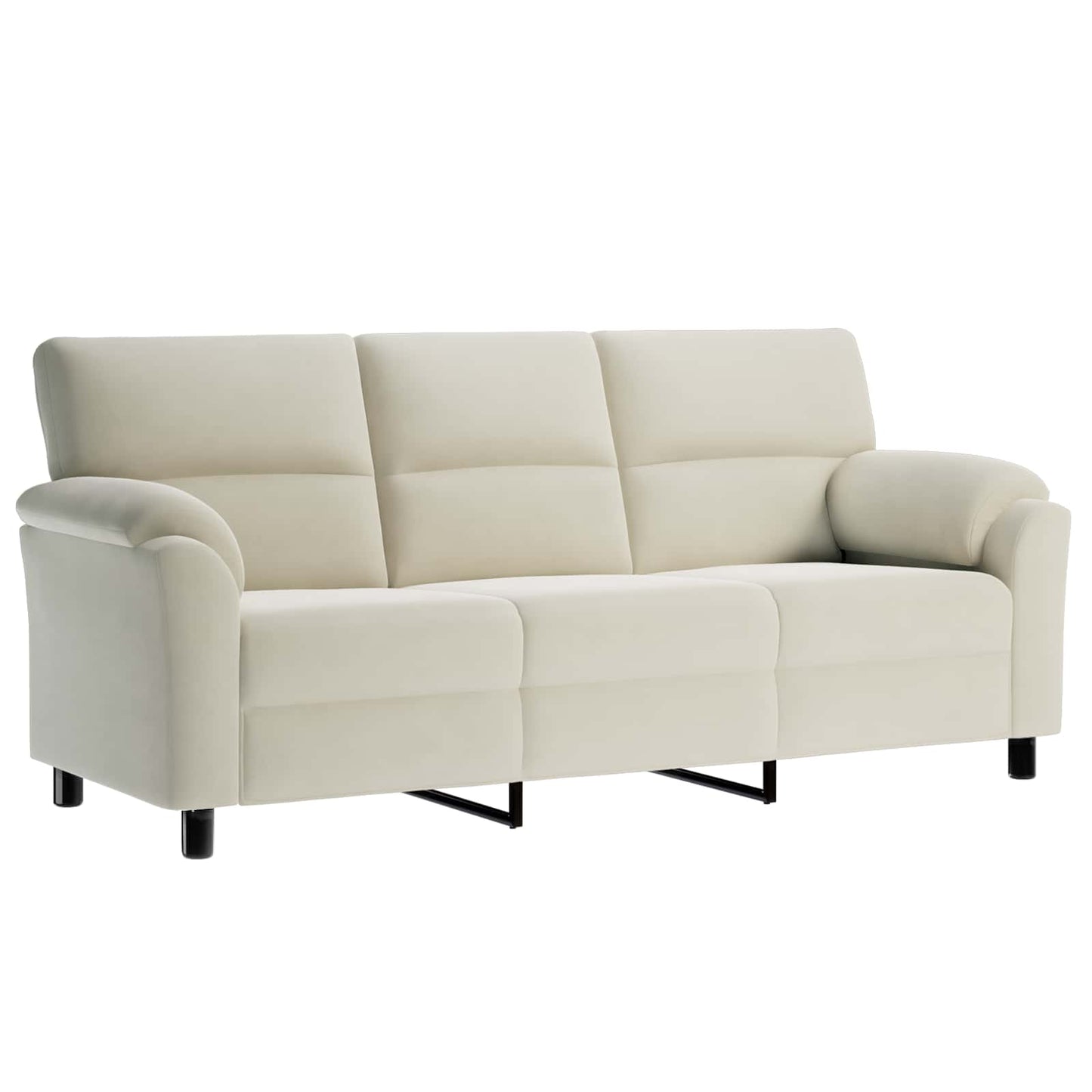 Bankstel 3 pcs Crèmekleurig fluweel