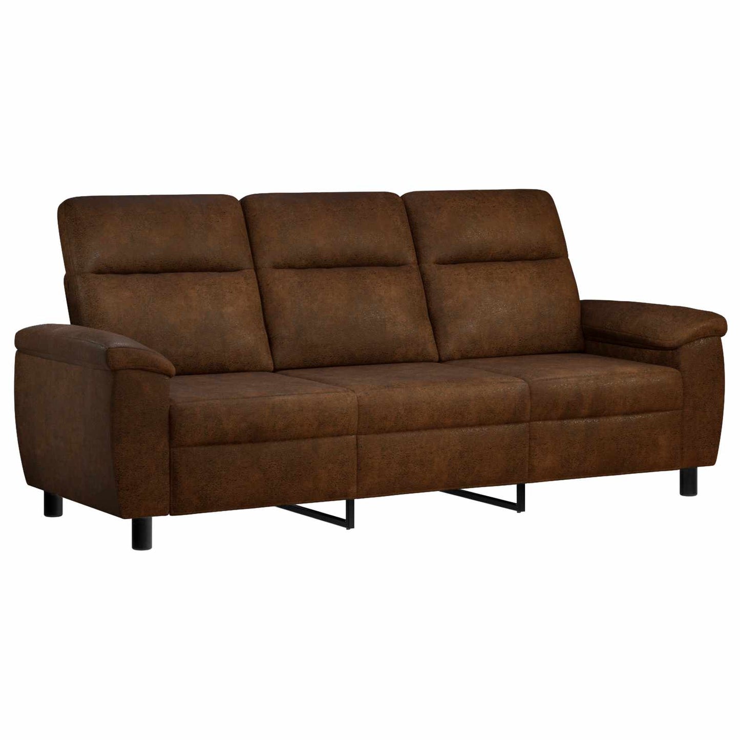 Bankstel 2 pcs Bruin Nep Suede Leer
