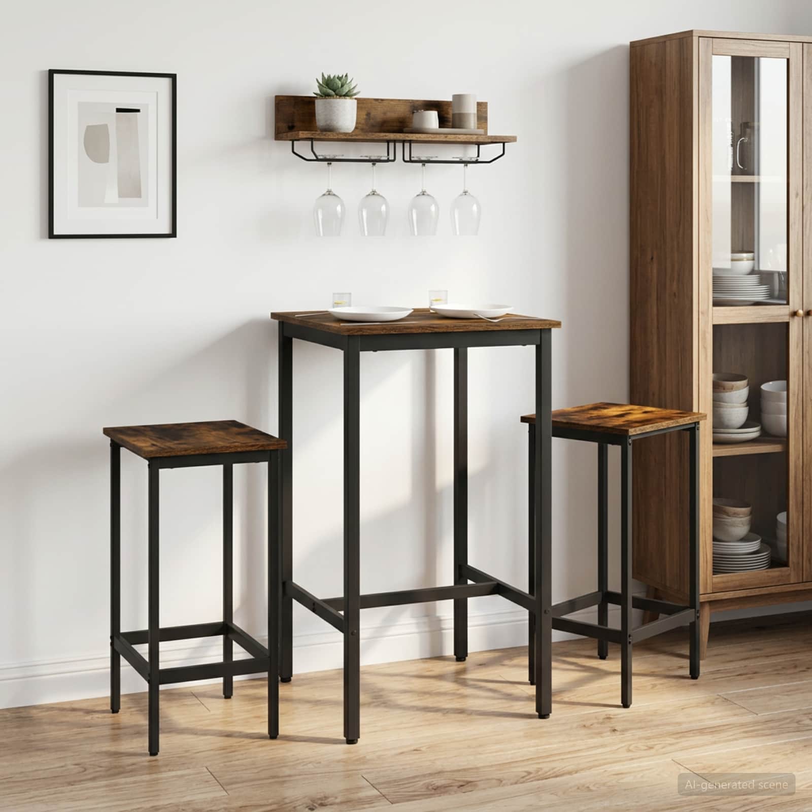 Barkruk 2 pcs Gerookt eiken 40 x 32 x 64 cm Bewerkt hout is nu te koop bij PeponiXL, paradijselijk wonen!