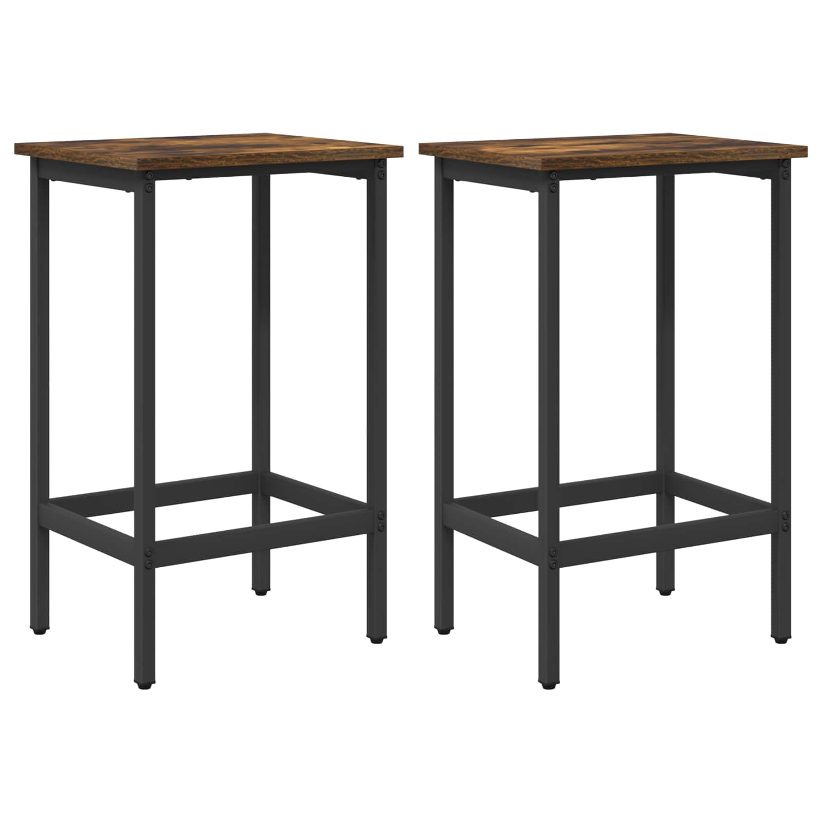Barkruk 2 pcs Gerookt eiken 40 x 32 x 64 cm Bewerkt hout is nu te koop bij PeponiXL, paradijselijk wonen!