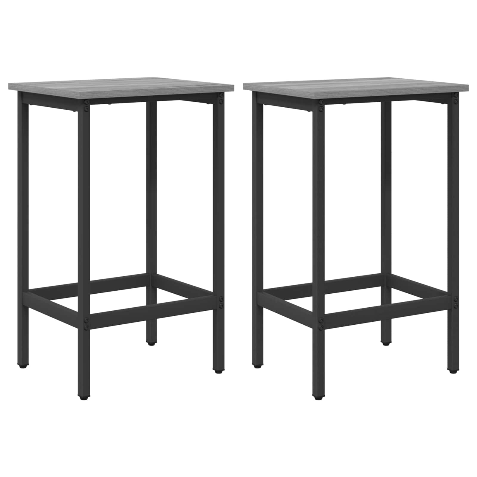 Barkruk 2 pcs Grijs Sonoma 40 x 32 x 64 cm Bewerkt hout is nu te koop bij PeponiXL, paradijselijk wonen!