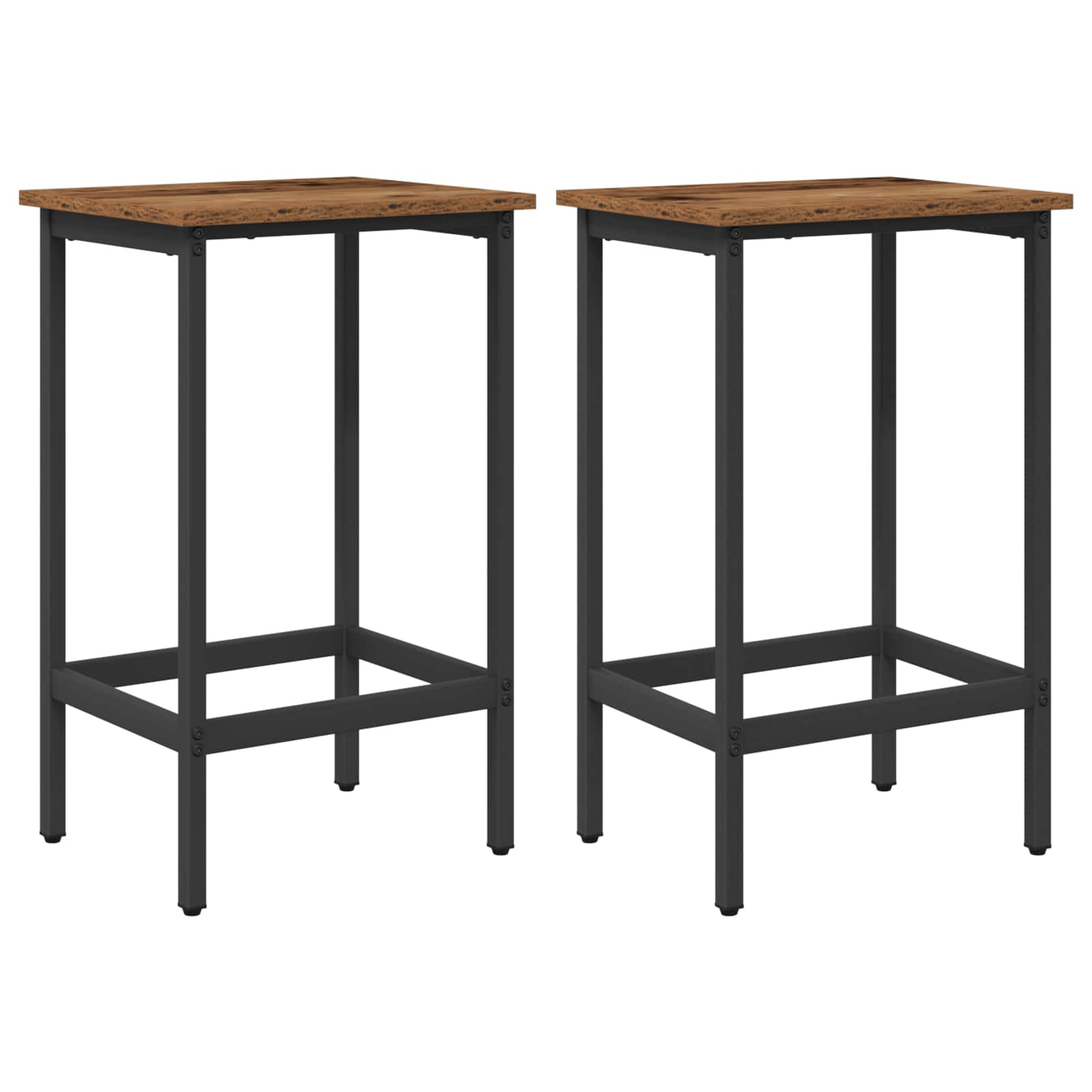 Barkruk 2 pcs Oud hout 40 x 32 x 64 cm Bewerkt hout is nu te koop bij PeponiXL, paradijselijk wonen!