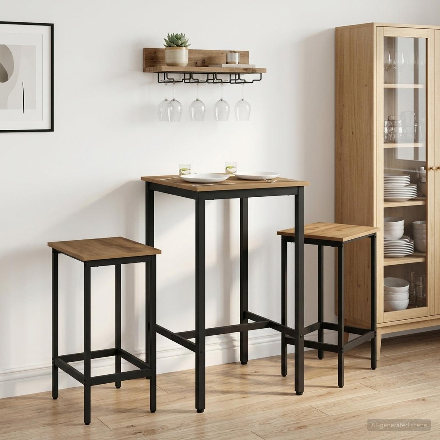 Barkruk 2 pcs Artisanaal eiken 40 x 32 x 64 cm Bewerkt hout is nu te koop bij PeponiXL, paradijselijk wonen!