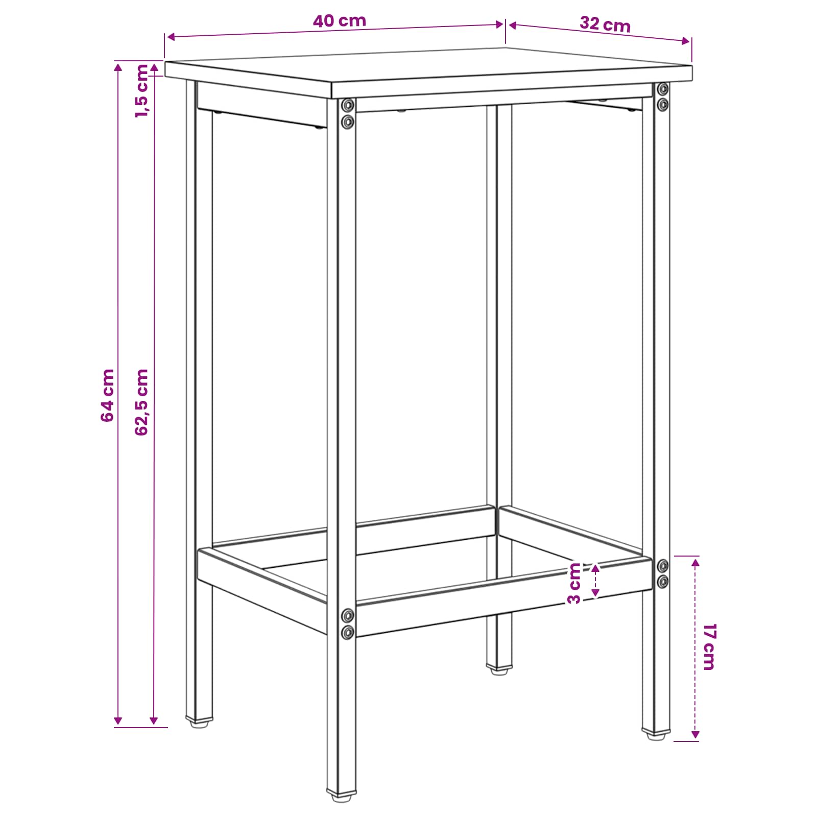 Barkruk 2 pcs Artisanaal eiken 40 x 32 x 64 cm Bewerkt hout is nu te koop bij PeponiXL, paradijselijk wonen!