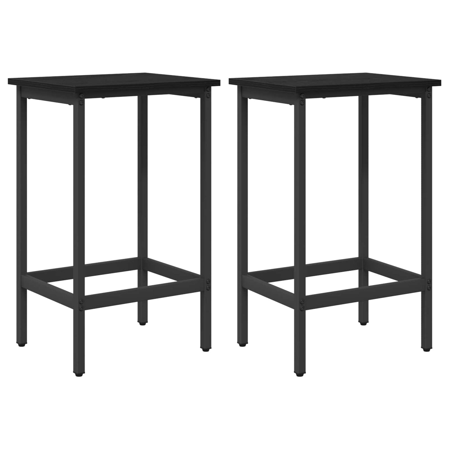 Barkruk 2 st Zwart eiken 40 x 32 x 74 cm Bewerkt hout