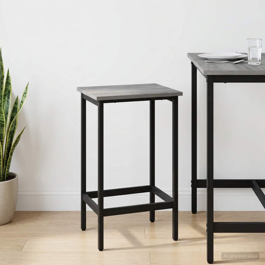 Barkruk Grijs Sonoma 40 x 32 x 74 cm Bewerkt hout is nu te koop bij PeponiXL, paradijselijk wonen!