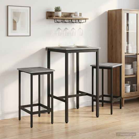 Barkruk 2 st Grijs Sonoma 40 x 32 x 74 cm Bewerkt hout is nu te koop bij PeponiXL, paradijselijk wonen!
