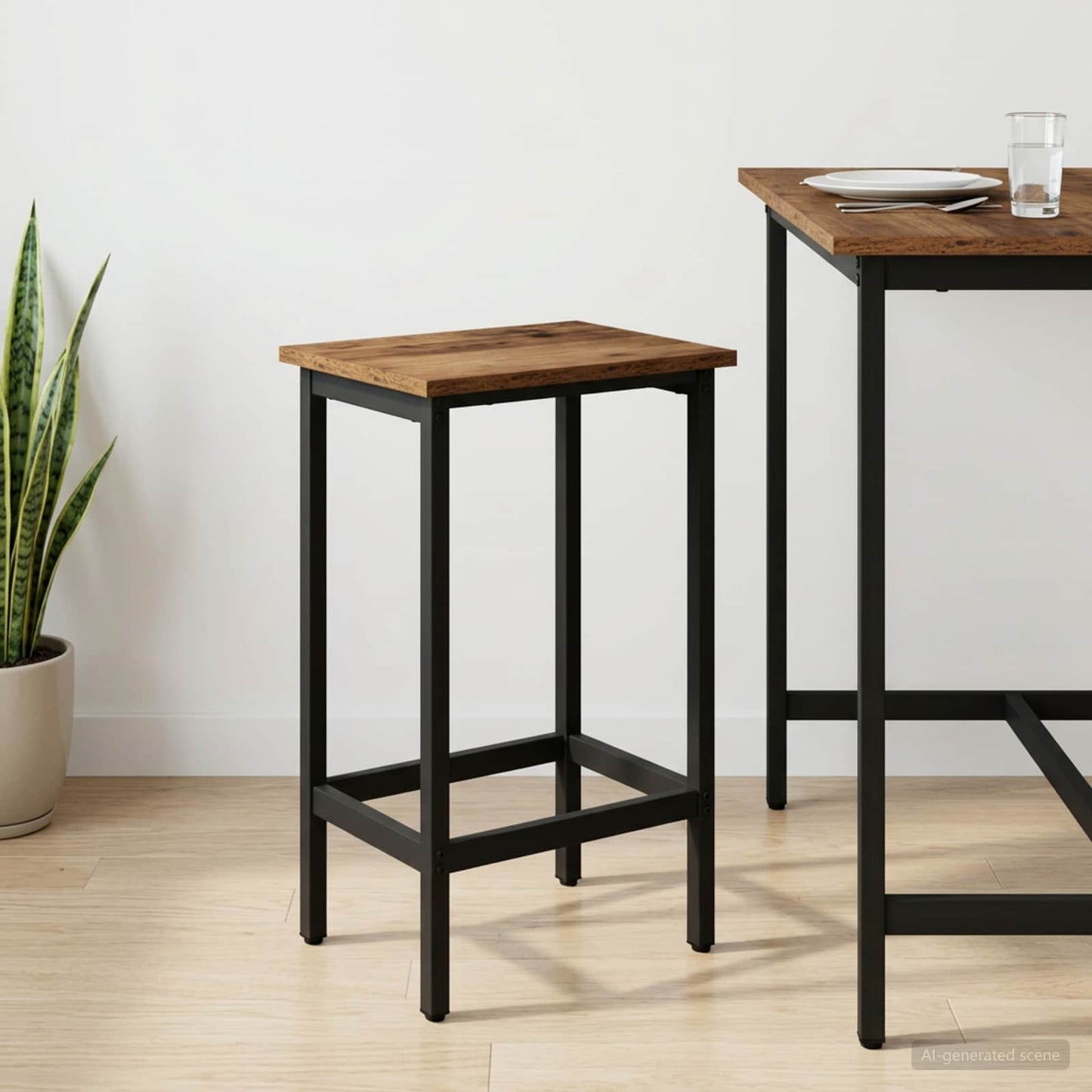 Barkruk Oud hout 40 x 32 x 74 cm Bewerkt hout