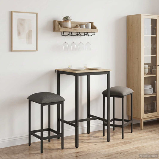 Barkruk 2 st Lichtgrijs 40 x 32 x 64 cm Bewerkt hout is nu te koop bij PeponiXL, paradijselijk wonen!