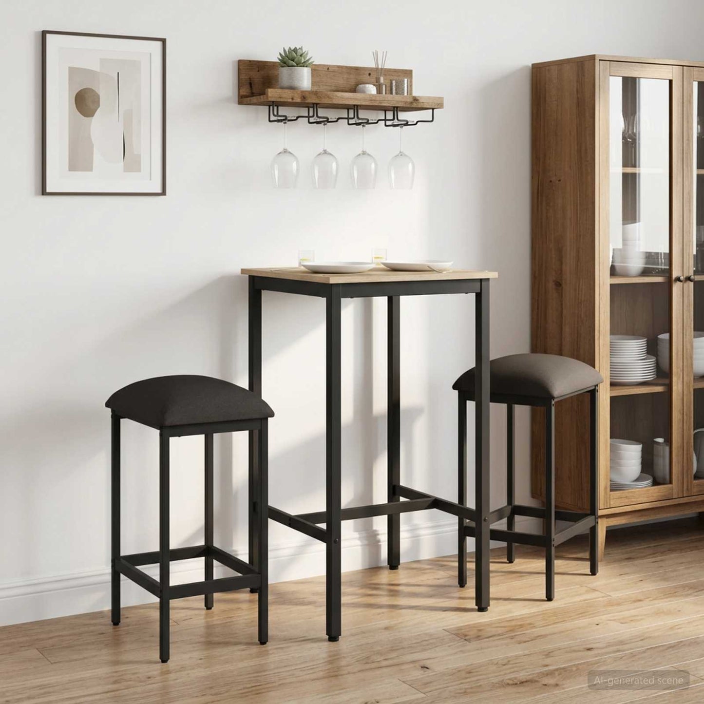 Barkruk 2 pcs Donkergrijs 40 x 32 x 64 cm Bewerkt hout is nu te koop bij PeponiXL, paradijselijk wonen!