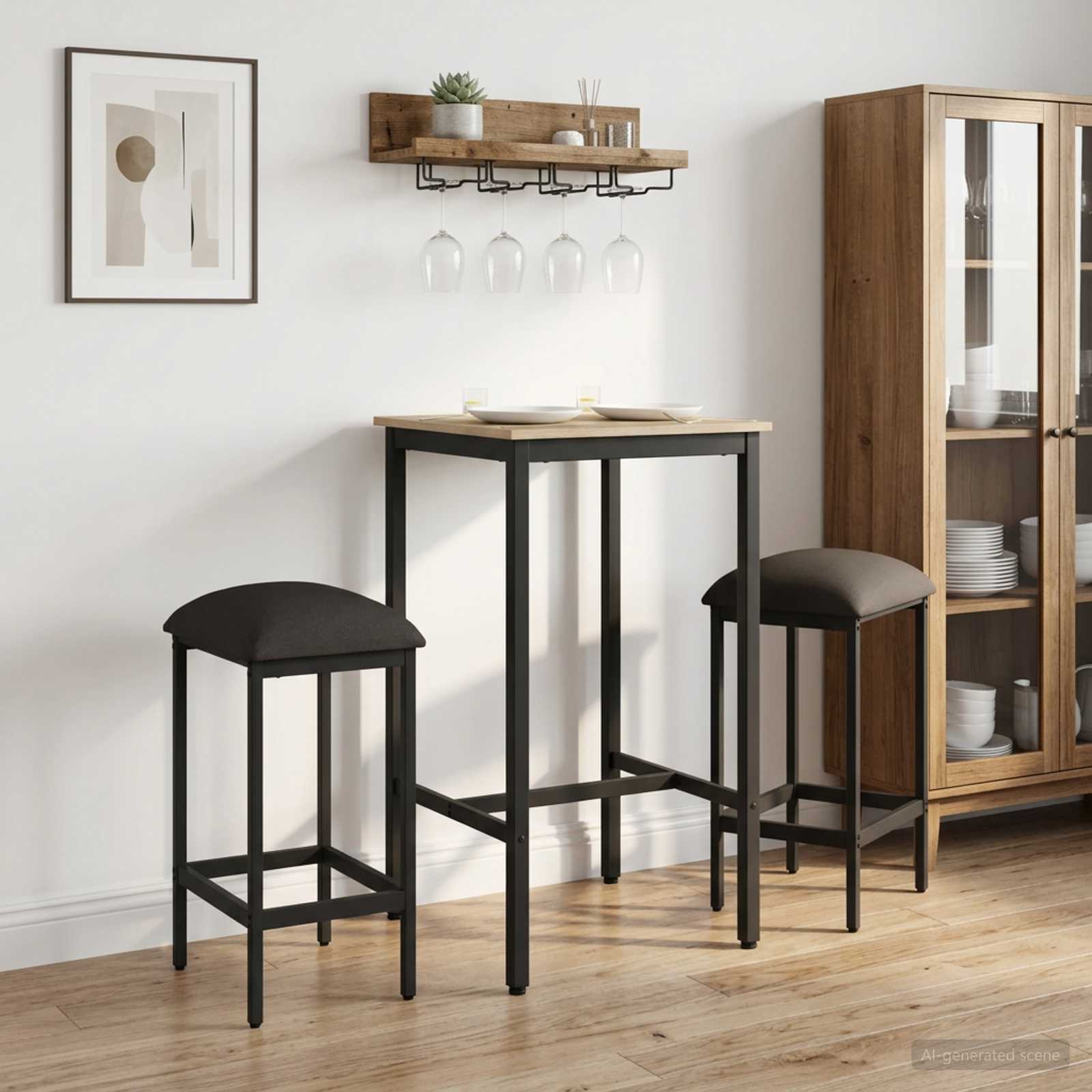 Barkruk 2 pcs Donkergrijs 40 x 32 x 64 cm Bewerkt hout is nu te koop bij PeponiXL, paradijselijk wonen!