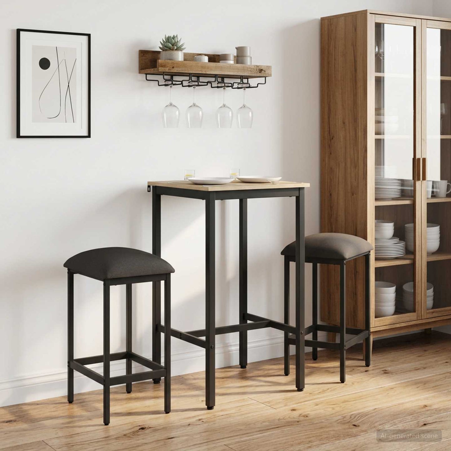 Barkruk 2 pcs Donkergrijs 40 x 32 x 74 cm Bewerkt hout is nu te koop bij PeponiXL, paradijselijk wonen!