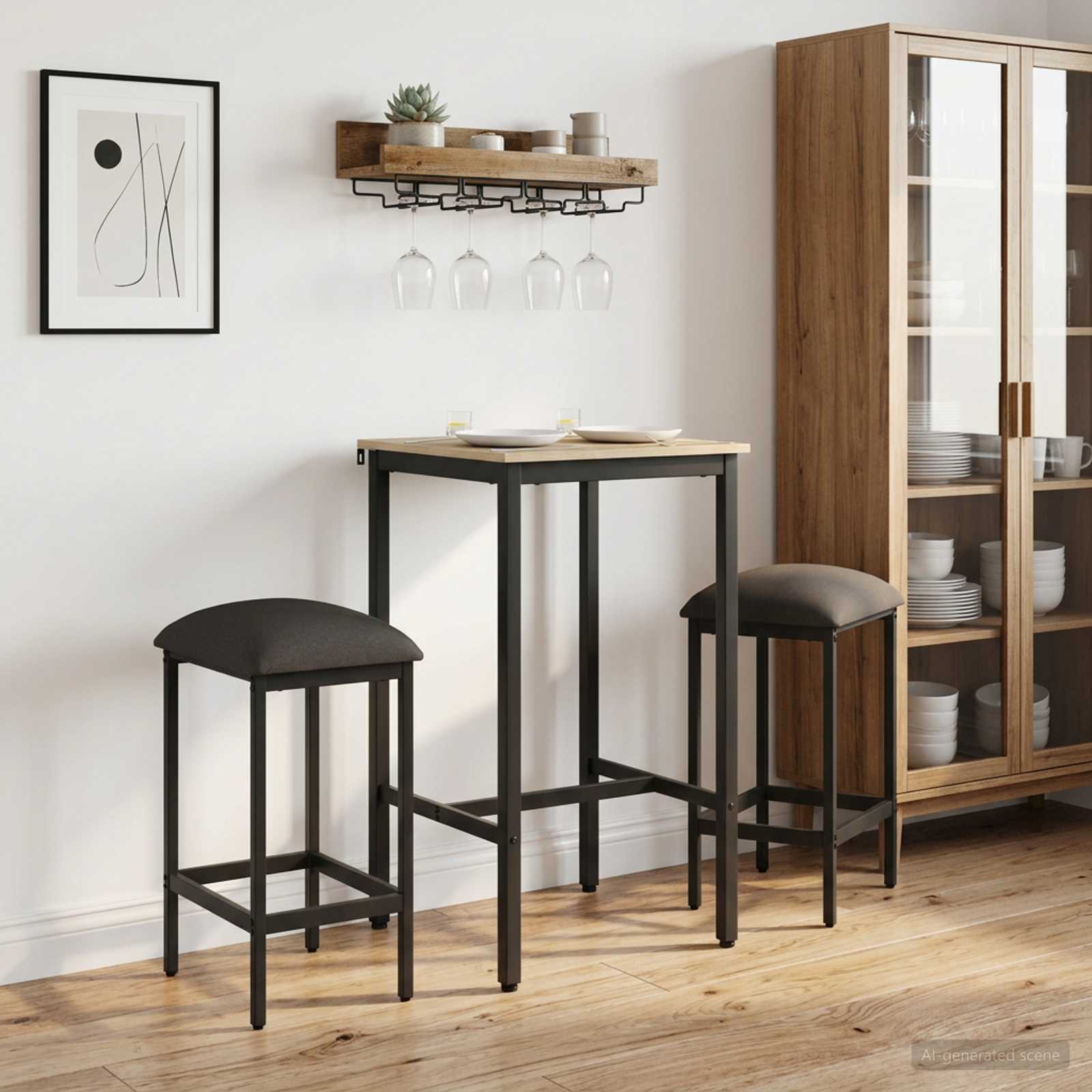 Barkruk 2 pcs Donkergrijs 40 x 32 x 74 cm Bewerkt hout is nu te koop bij PeponiXL, paradijselijk wonen!