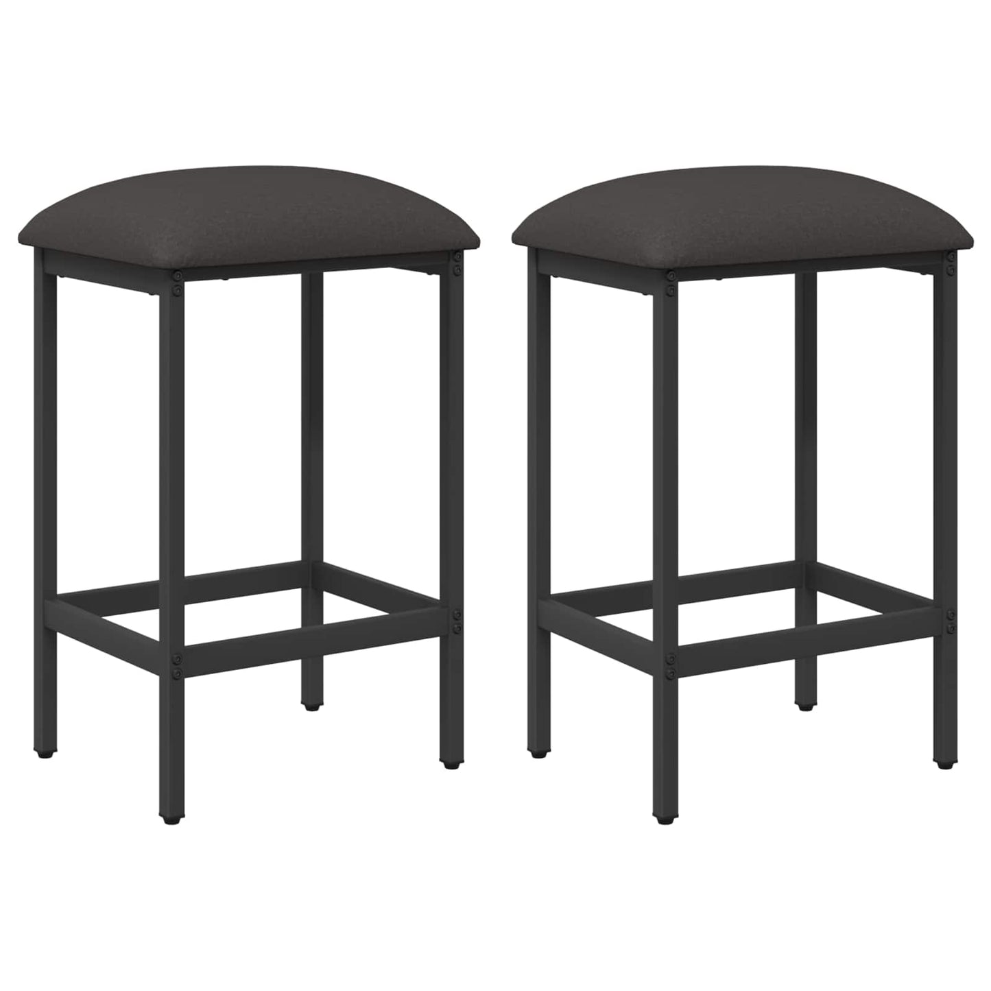 Barkruk 2 pcs Donkergrijs 40 x 32 x 74 cm Bewerkt hout is nu te koop bij PeponiXL, paradijselijk wonen!