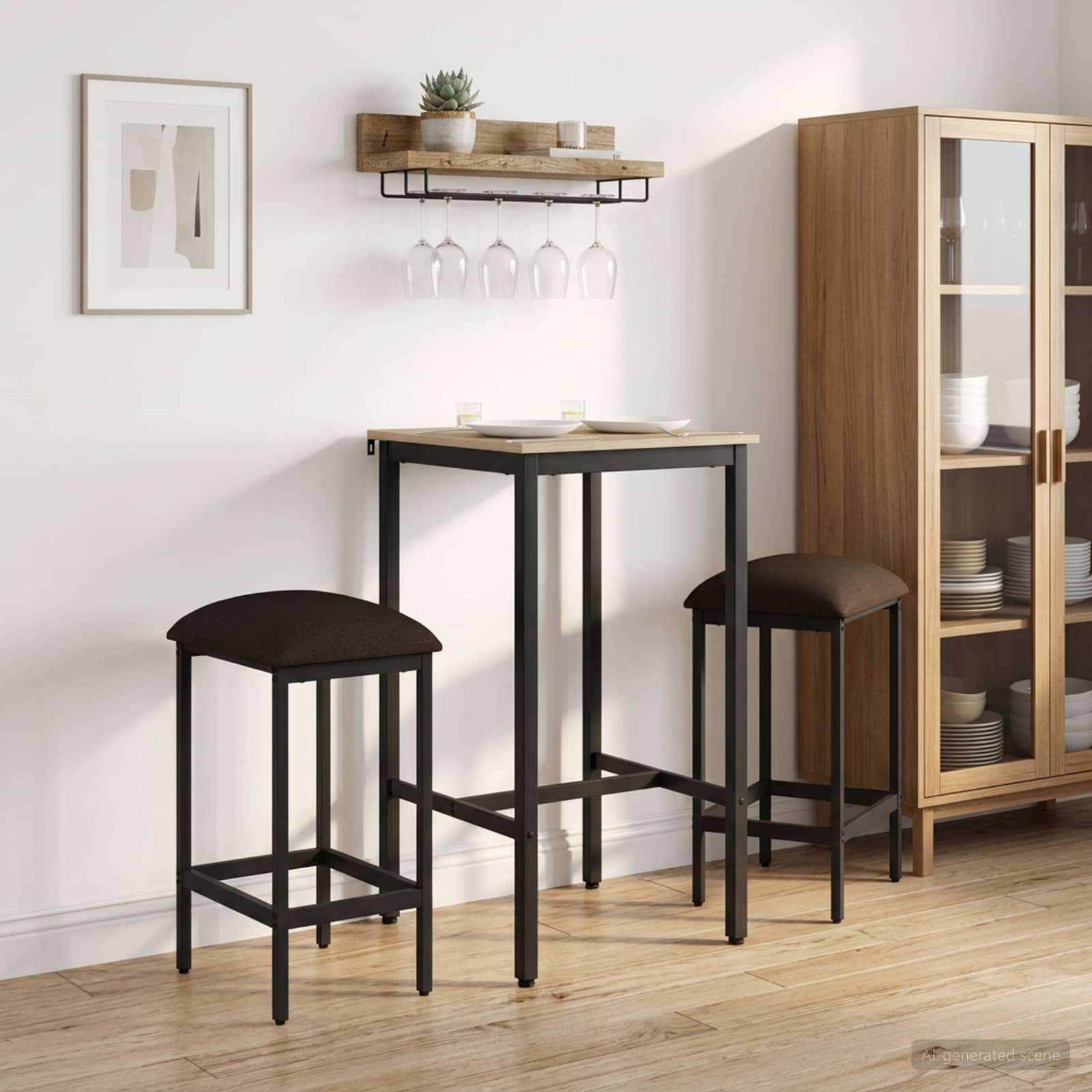 Barkruk 2 pcs Taupe 40 x 32 x 74 cm Bewerkt hout is nu te koop bij PeponiXL, paradijselijk wonen!