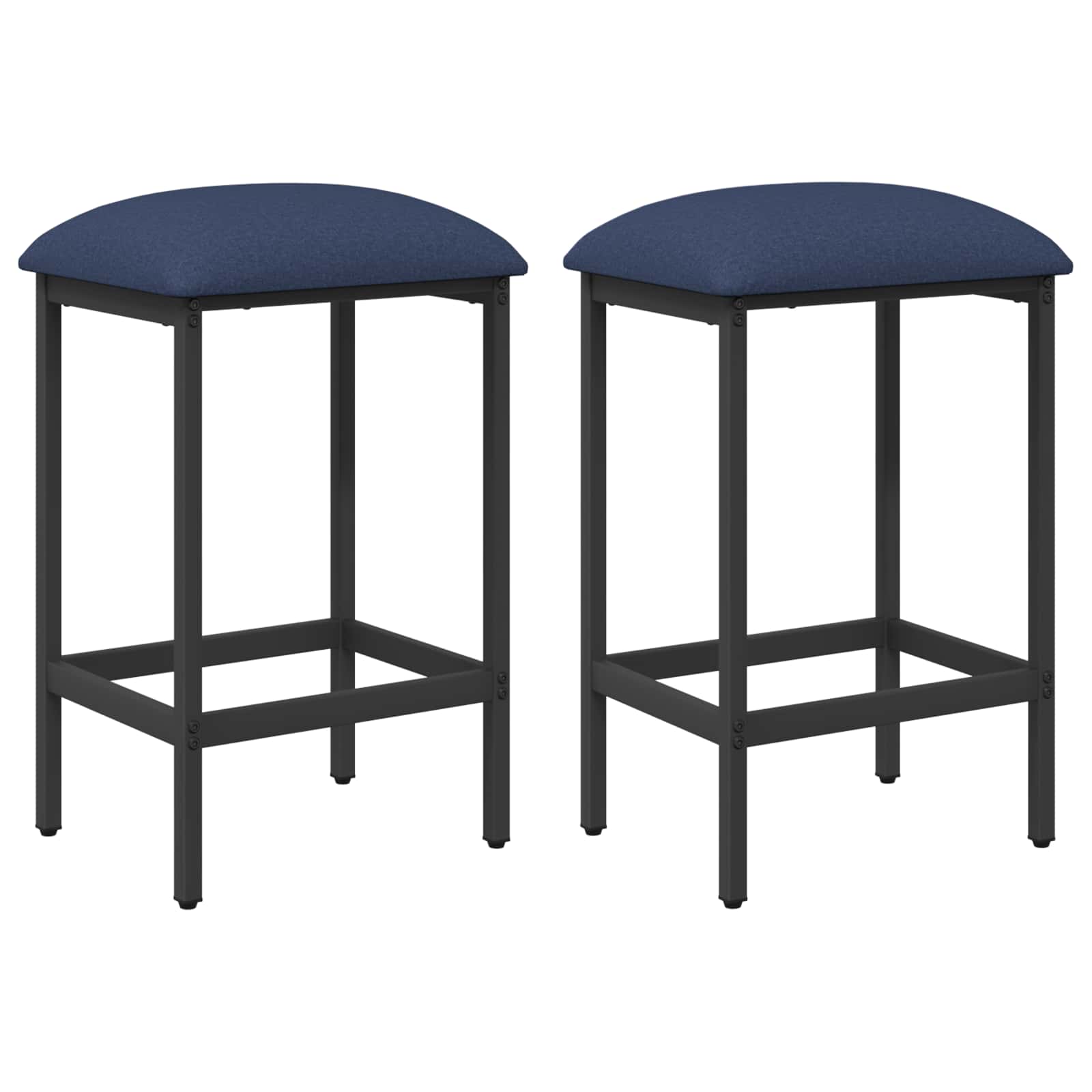 Barkruk 2 pcs Blauw 40 x 32 x 74 cm Bewerkt hout is nu te koop bij PeponiXL, paradijselijk wonen!