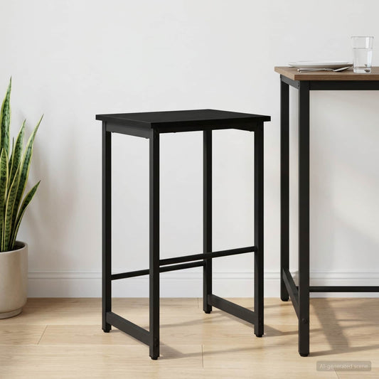 Barkruk Zwart eiken 40 x 32 x 64 cm Bewerkt hout is nu te koop bij PeponiXL, paradijselijk wonen!