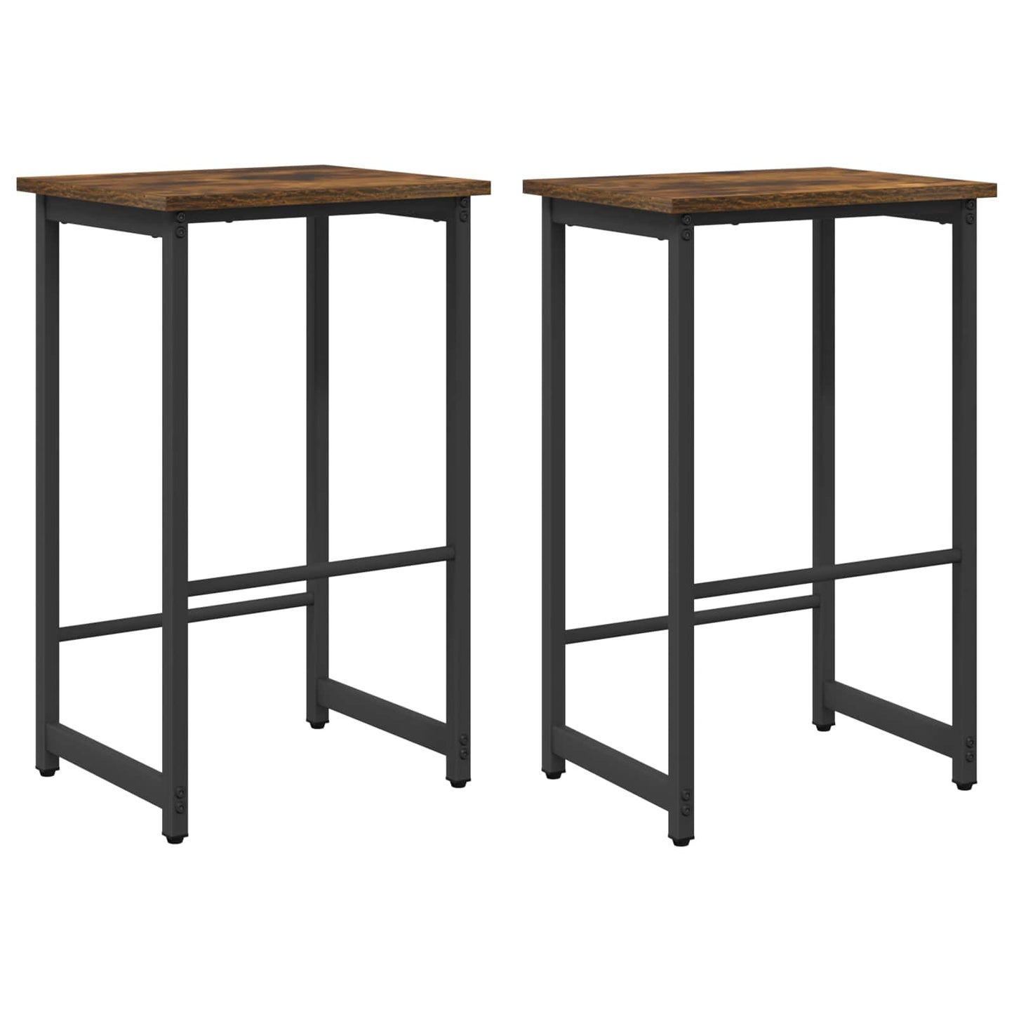 Barkruk 2 st Gerookt eiken 40 x 32 x 64 cm Bewerkt hout