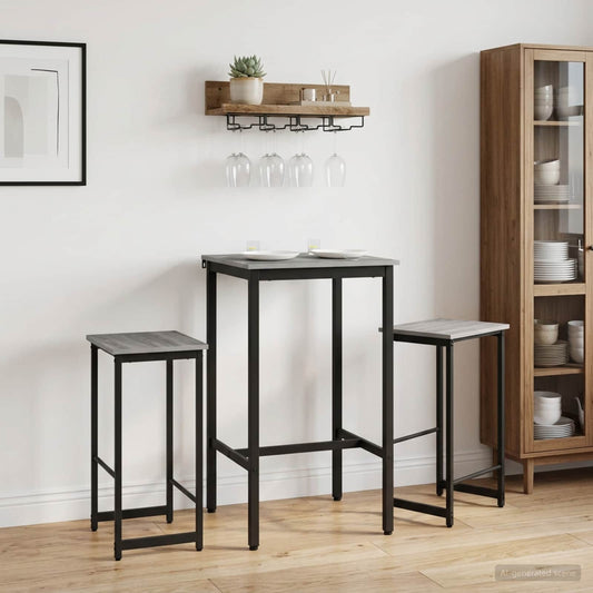 Barkruk 2 st Grijs Sonoma 40 x 32 x 64 cm Bewerkt hout is nu te koop bij PeponiXL, paradijselijk wonen!