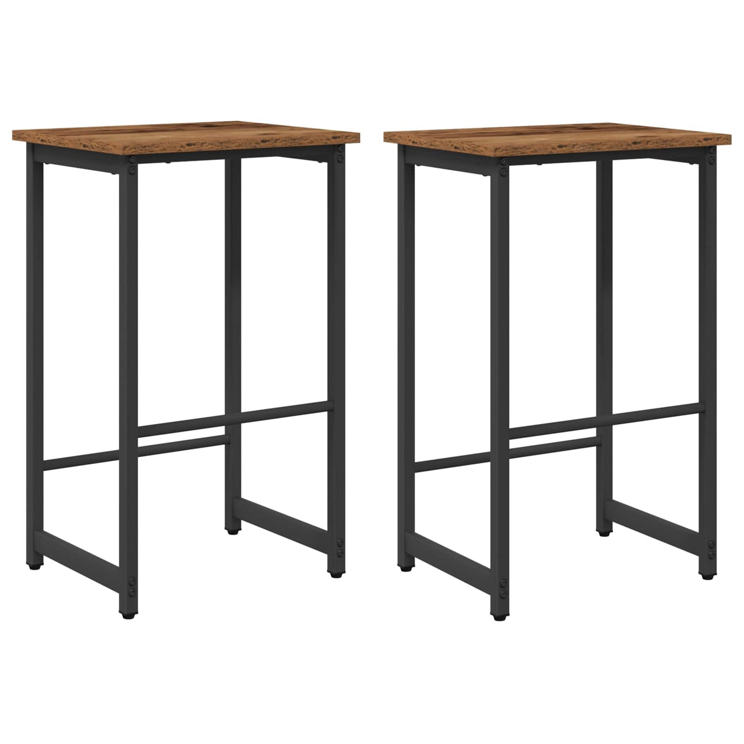 Barkruk 2 st Oud hout 40 x 32 x 64 cm Bewerkt hout