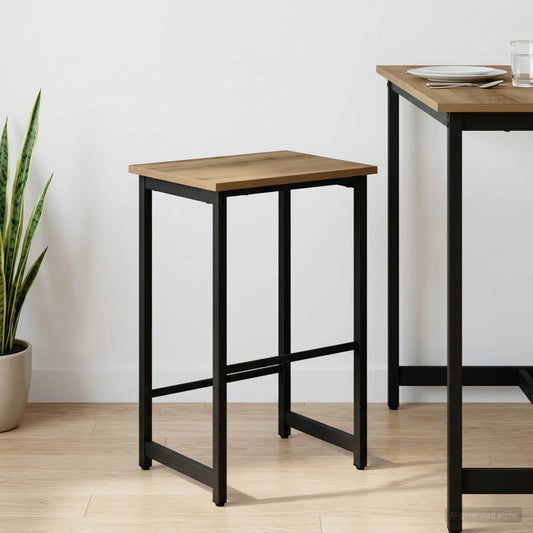 Barkruk Artisanaal eiken 40 x 32 x 64 cm Bewerkt hout is nu te koop bij PeponiXL, paradijselijk wonen!