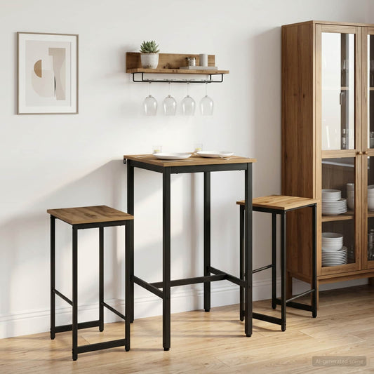 Barkruk 2 st Artisanaal eiken 40 x 32 x 64 cm Bewerkt hout is nu te koop bij PeponiXL, paradijselijk wonen!