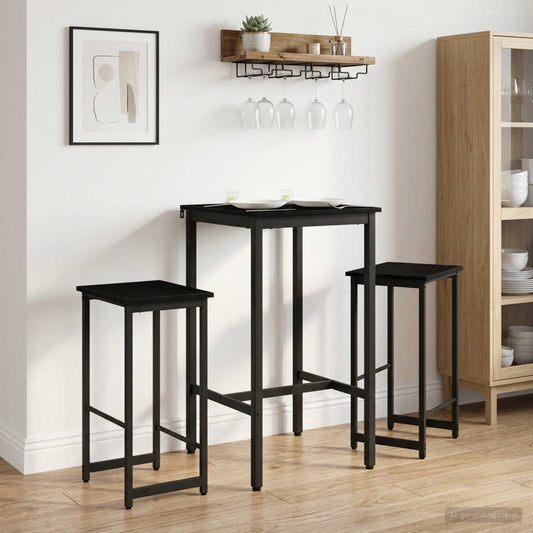 Barkruk 2 st Zwart eiken 40 x 32 x 74 cm Bewerkt hout is nu te koop bij PeponiXL, paradijselijk wonen!