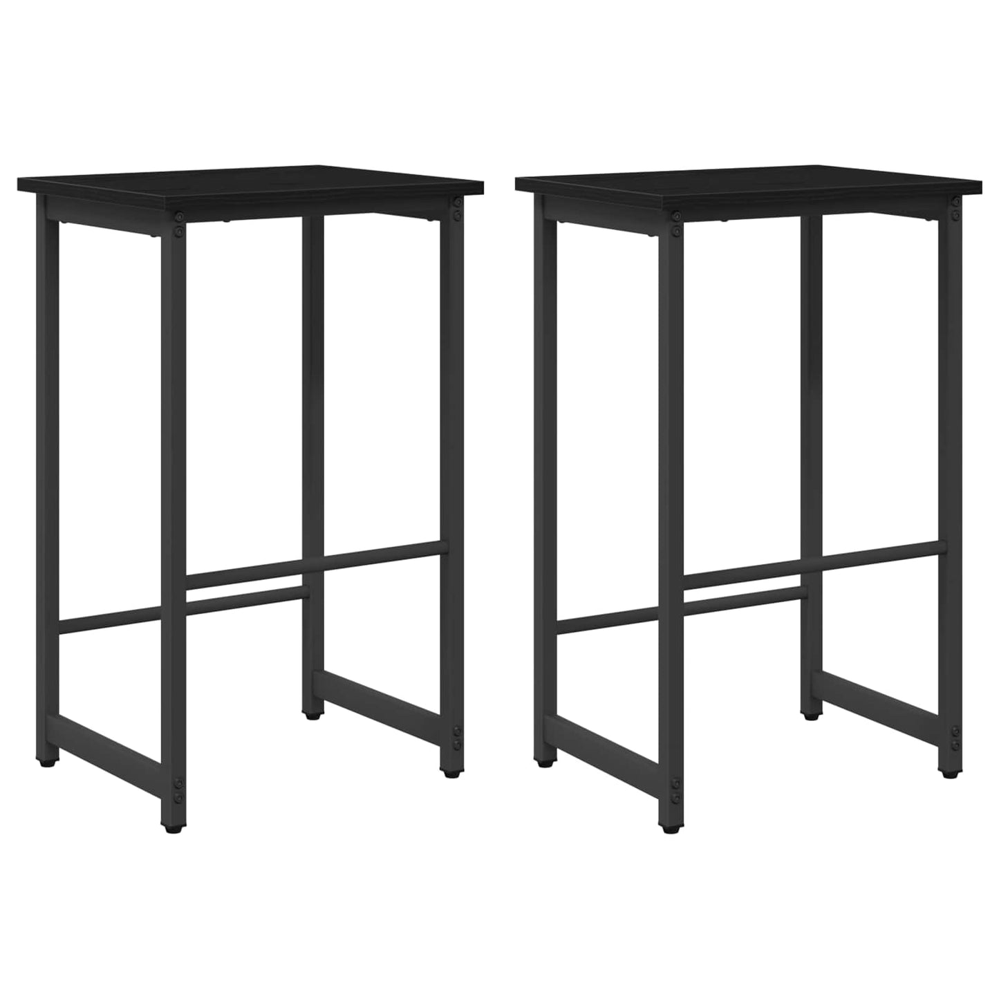 Barkruk 2 st Zwart eiken 40 x 32 x 74 cm Bewerkt hout