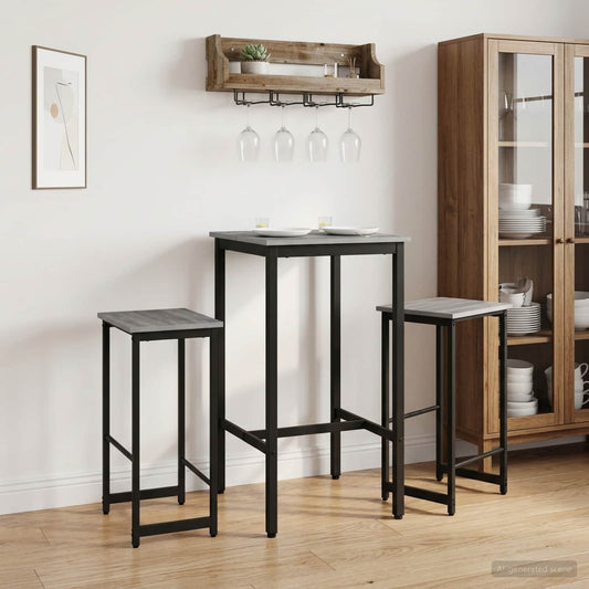 Barkruk 2 st Grijs Sonoma 40 x 32 x 74 cm Bewerkt hout is nu te koop bij PeponiXL, paradijselijk wonen!