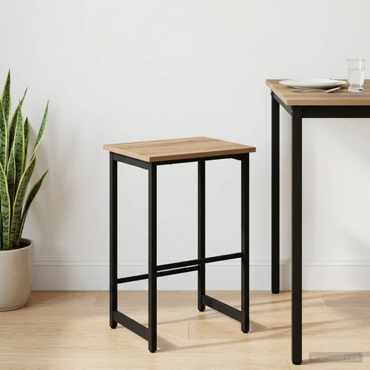 Barkruk Artisanaal eiken 40 x 32 x 74 cm Bewerkt hout is nu te koop bij PeponiXL, paradijselijk wonen!