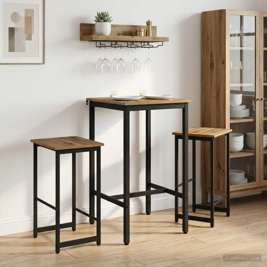 Barkruk 2 st Artisanaal eiken 40 x 32 x 74 cm Bewerkt hout is nu te koop bij PeponiXL, paradijselijk wonen!