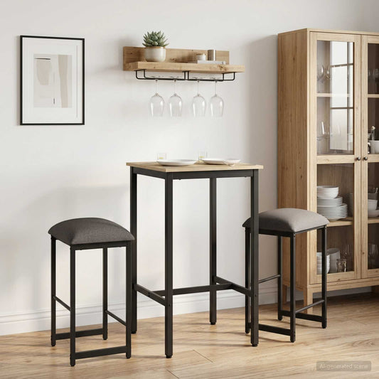 Barkruk 2 st Lichtgrijs 40 x 32 x 64 cm Bewerkt hout is nu te koop bij PeponiXL, paradijselijk wonen!