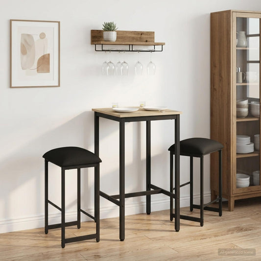 Barkruk 2 st Zwart 40 x 32 x 64 cm Bewerkt hout is nu te koop bij PeponiXL, paradijselijk wonen!