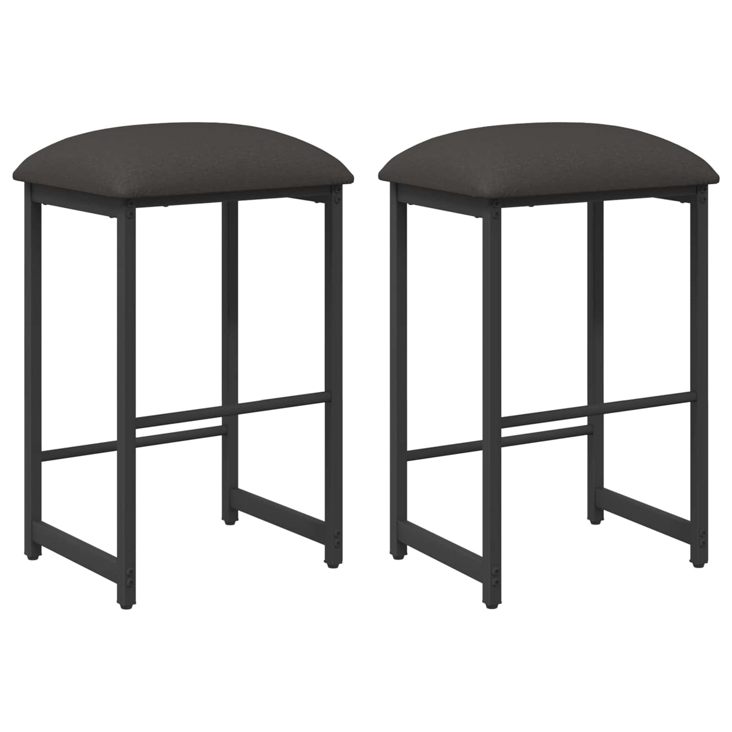 Barkruk 2 st Donkergrijs 40 x 32 x 74 cm Bewerkt hout