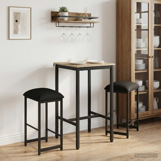 Barkruk 2 st Zwart 40 x 32 x 74 cm Bewerkt hout is nu te koop bij PeponiXL, paradijselijk wonen!